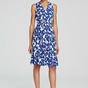 Kate Spade Blue and White Garden Leaves Dress